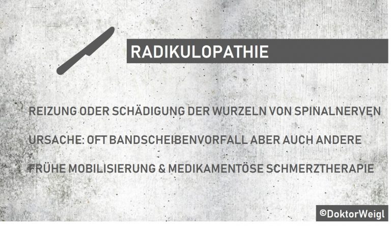 DoktorWeigl erklärt Radikulopathie Lumbalbereich &amp; Zervikalbereich